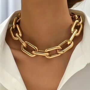 Chunky Chain Necklace Metal Punk Hip Hop Style